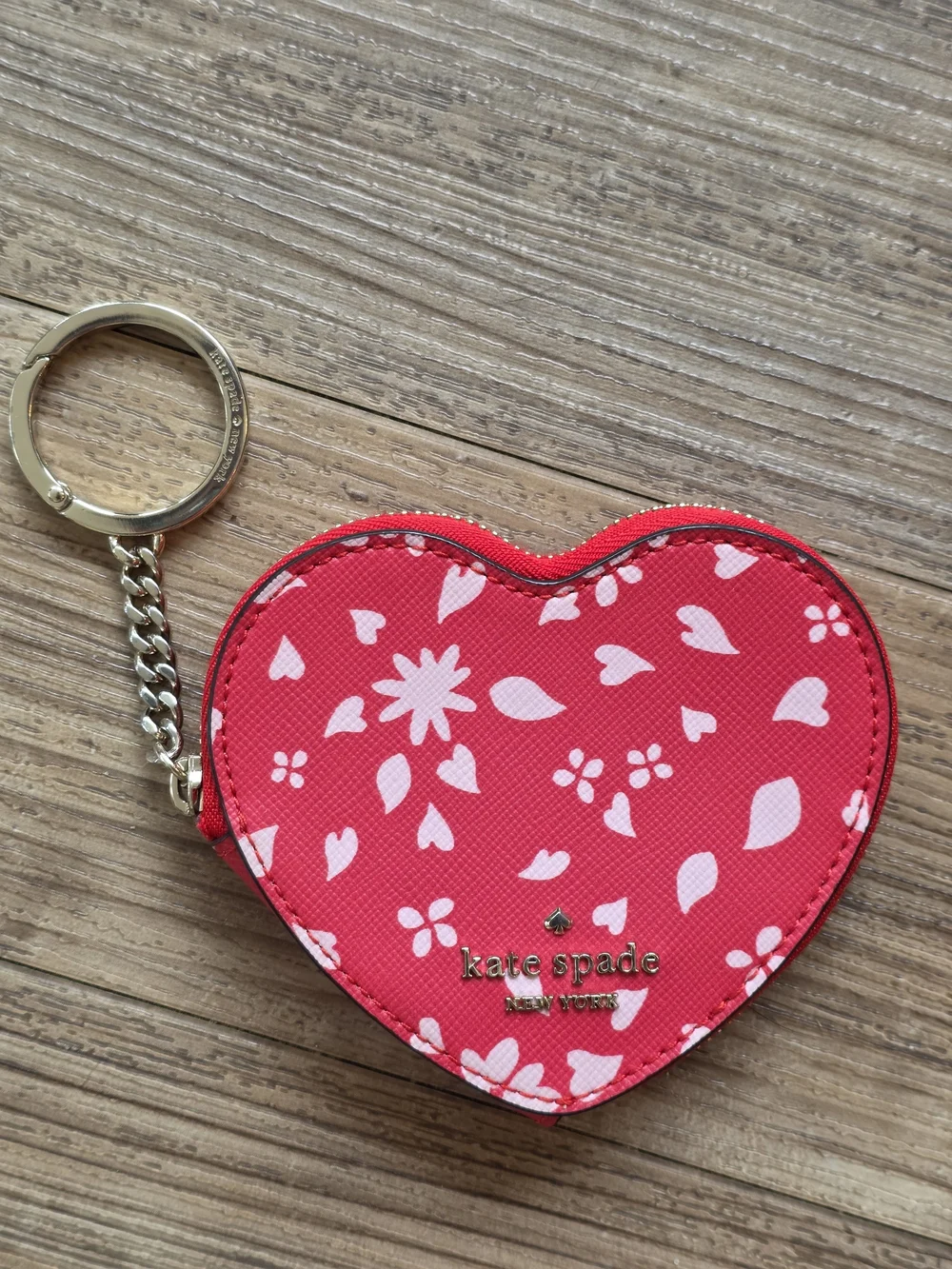 Kate Spade Staci Heart Printed Coin Purse / Keychain